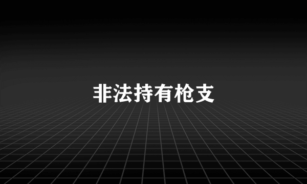 非法持有枪支