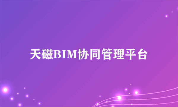 天磁BIM协同管理平台