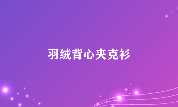 羽绒背心夹克衫