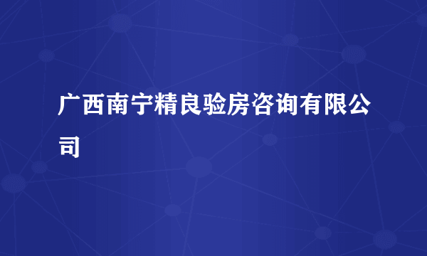 广西南宁精良验房咨询有限公司