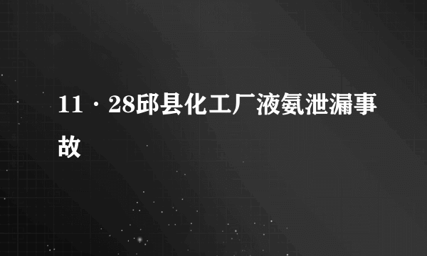 11·28邱县化工厂液氨泄漏事故