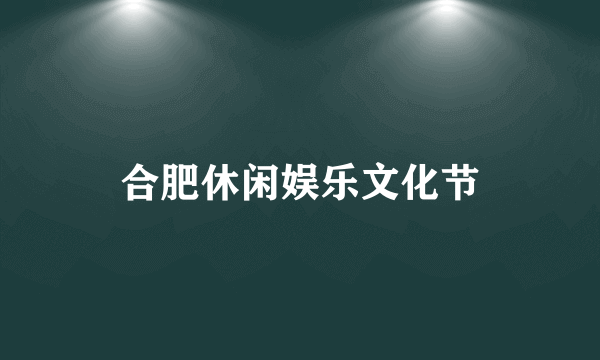 合肥休闲娱乐文化节