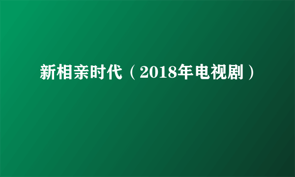 新相亲时代（2018年电视剧）
