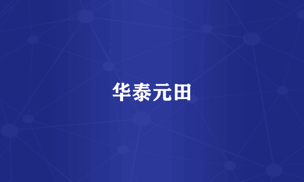 华泰元田