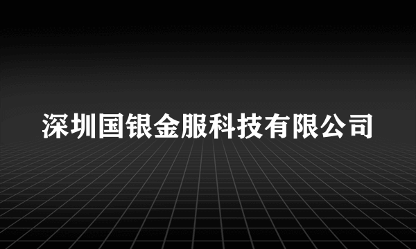 深圳国银金服科技有限公司