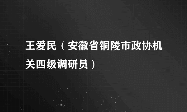 王爱民（安徽省铜陵市政协机关四级调研员）