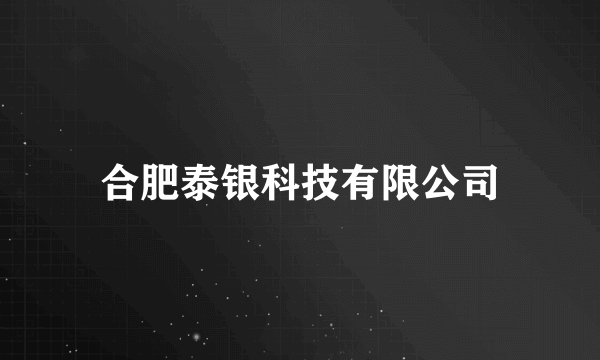 合肥泰银科技有限公司
