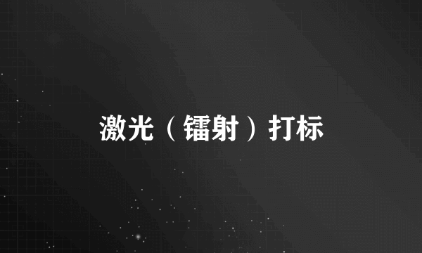 激光（镭射）打标