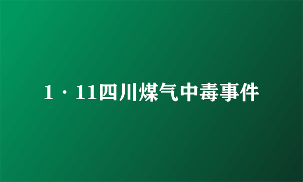 1·11四川煤气中毒事件