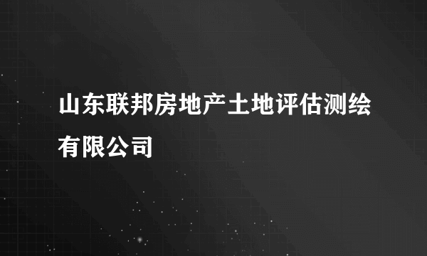 山东联邦房地产土地评估测绘有限公司