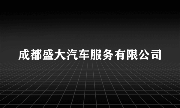 成都盛大汽车服务有限公司