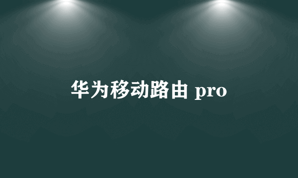 华为移动路由 pro