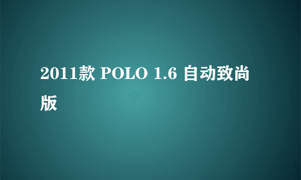 2011款 POLO 1.6 自动致尚版