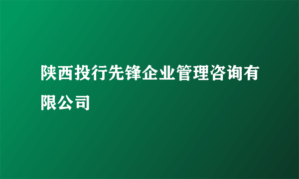 陕西投行先锋企业管理咨询有限公司