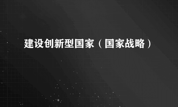 建设创新型国家（国家战略）