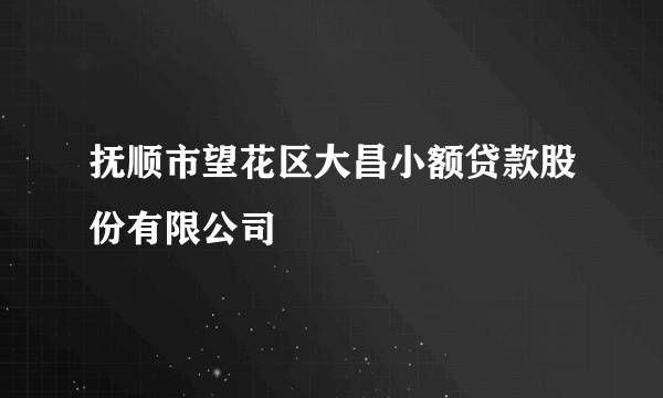 抚顺市望花区大昌小额贷款股份有限公司
