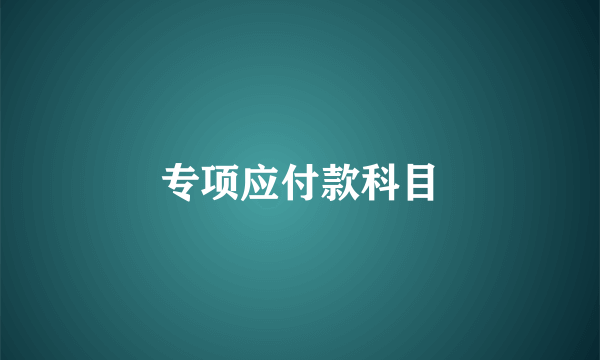 专项应付款科目