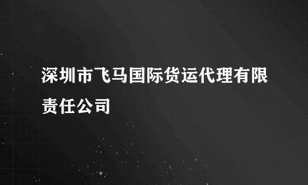 深圳市飞马国际货运代理有限责任公司