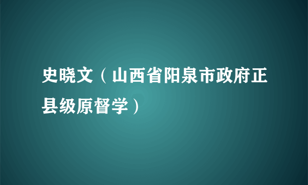 史晓文（山西省阳泉市政府正县级原督学）