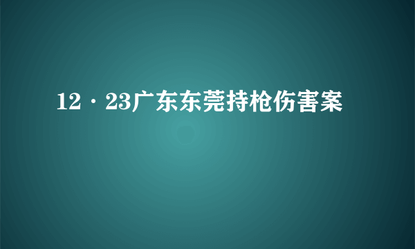 12·23广东东莞持枪伤害案