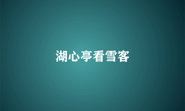 湖心亭看雪客