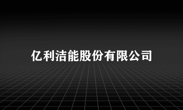 亿利洁能股份有限公司