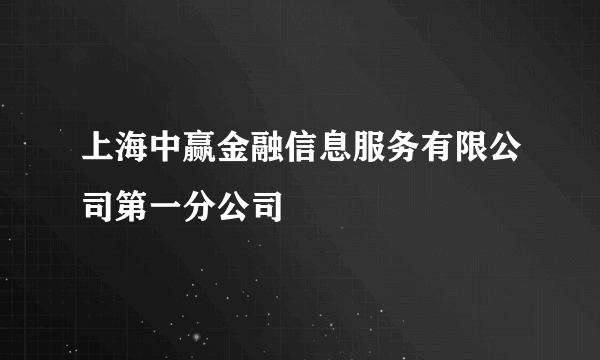上海中赢金融信息服务有限公司第一分公司
