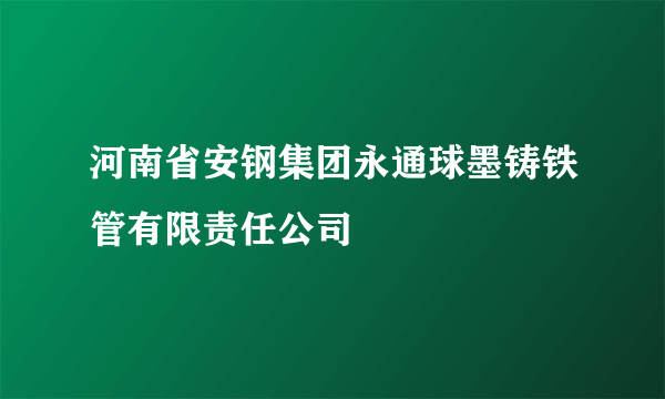 河南省安钢集团永通球墨铸铁管有限责任公司