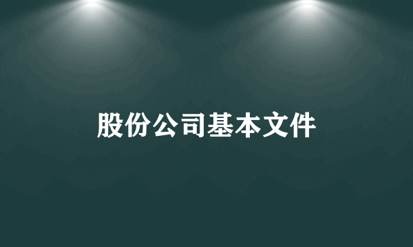 股份公司基本文件