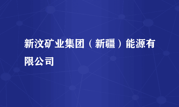 新汶矿业集团（新疆）能源有限公司