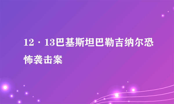 12·13巴基斯坦巴勒吉纳尔恐怖袭击案