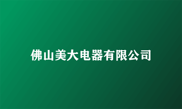 佛山美大电器有限公司
