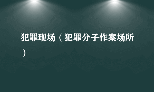 犯罪现场（犯罪分子作案场所）