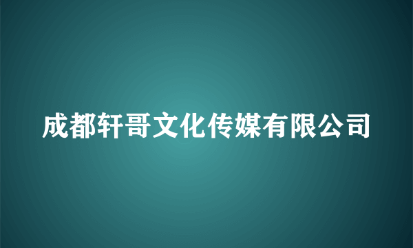 成都轩哥文化传媒有限公司