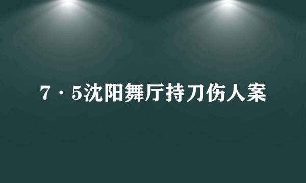 7·5沈阳舞厅持刀伤人案