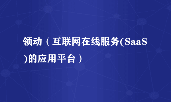 领动（互联网在线服务(SaaS)的应用平台）
