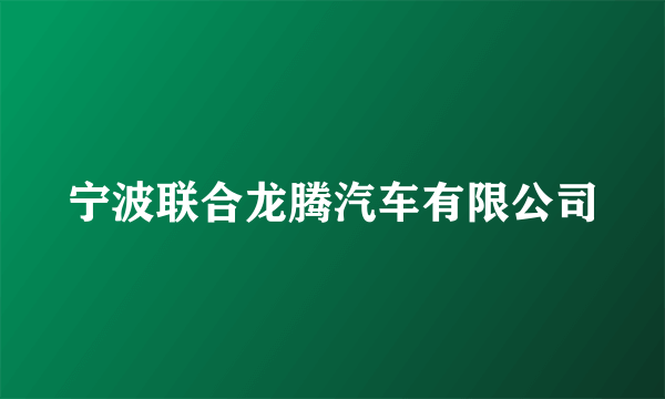 宁波联合龙腾汽车有限公司