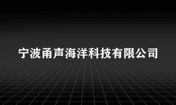 宁波甬声海洋科技有限公司