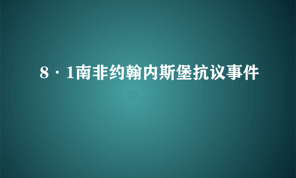 8·1南非约翰内斯堡抗议事件