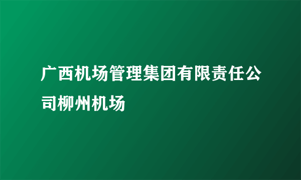 广西机场管理集团有限责任公司柳州机场