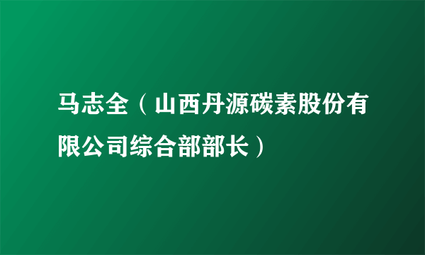 马志全（山西丹源碳素股份有限公司综合部部长）