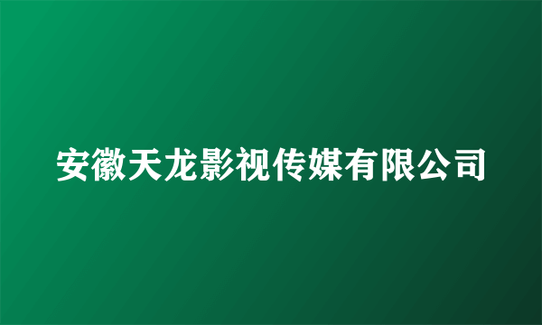 安徽天龙影视传媒有限公司