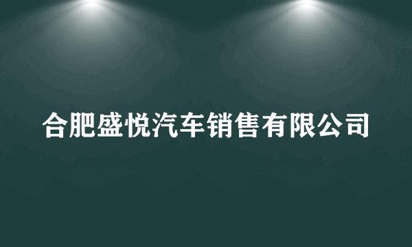 合肥盛悦汽车销售有限公司