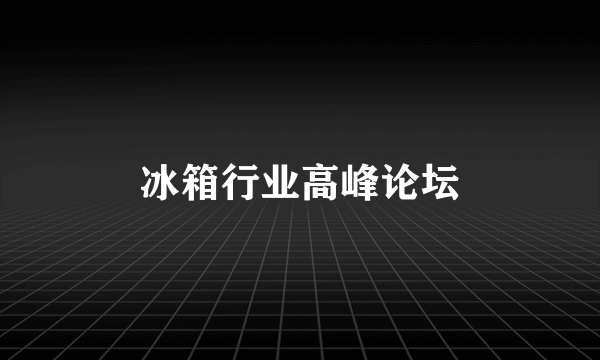 冰箱行业高峰论坛