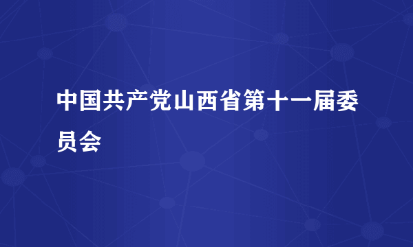 中国共产党山西省第十一届委员会