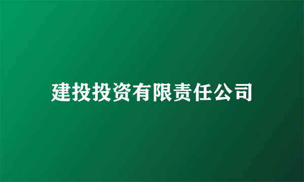 建投投资有限责任公司