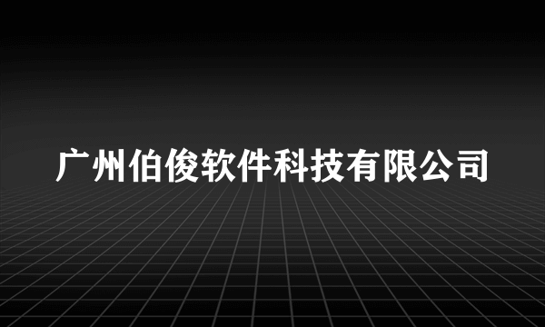 广州伯俊软件科技有限公司