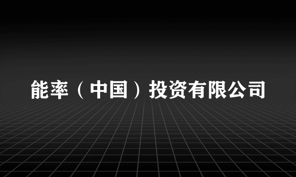 能率（中国）投资有限公司