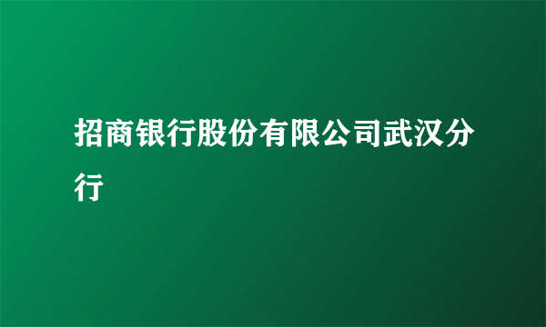 招商银行股份有限公司武汉分行
