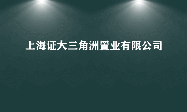 上海证大三角洲置业有限公司